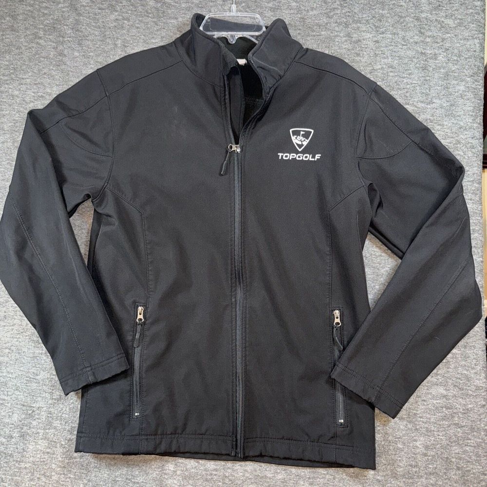 Top Golf HPI Direct Employee Mens Soft Shell Mock Neck Jacket Black Sz Medium
